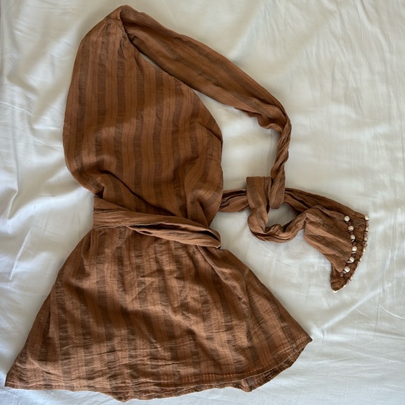 NEVER WORN Zara Linen Wrap Top - Picture 1 of 3